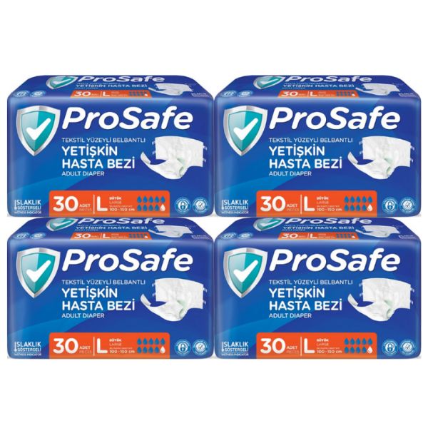 PROSAFE%20(L)%20Bel%20Bantlı%20Hasta%20Bezi%20120%20Adet%20